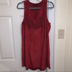 Express velvet red dress